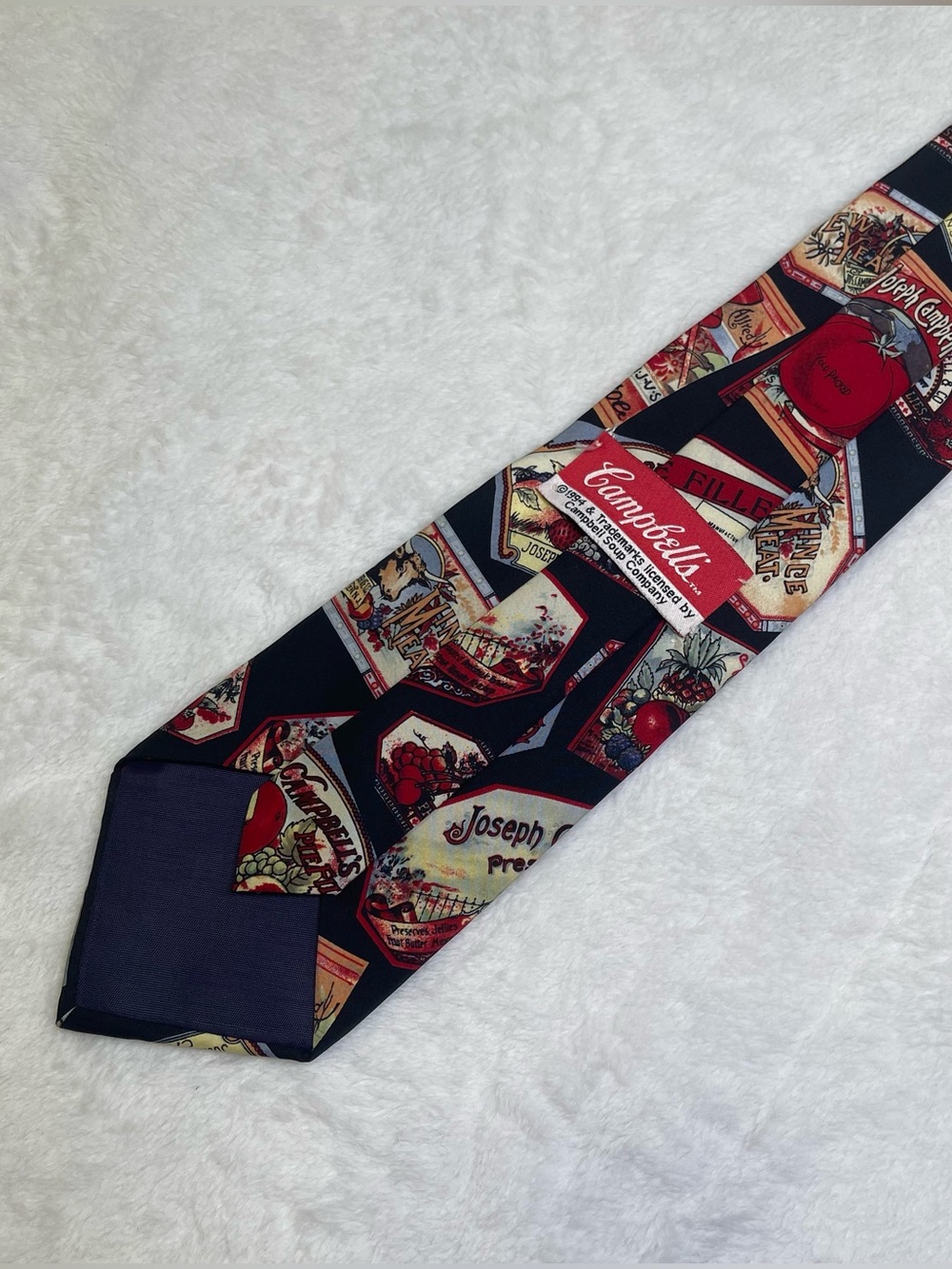 Vintage 1994 Campbell's Soup Preserve Labels 100% Silk Tie